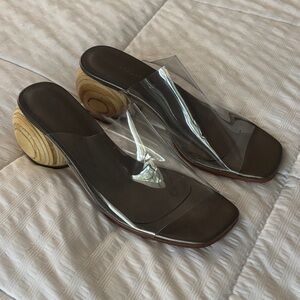 Huma Blanco Clear Heeled Slide Sandals